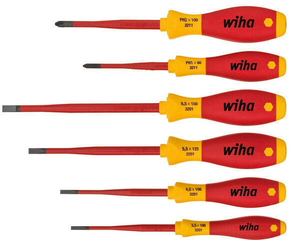 Набір діелектричних викруток Wiha SoftFinish VDE, 6 шт. (W35389)