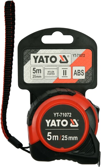 Рулетка Yato (YT-71072) 5 м x 25 мм, стальной лентой, нейлоновым покрытием изображение 3