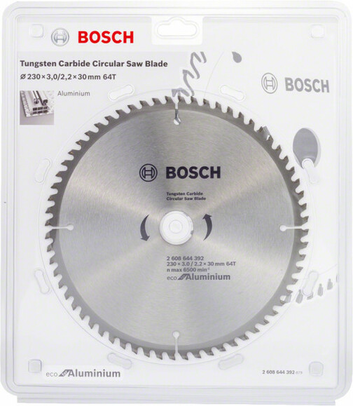 Пильний диск Bosch ECO ALU / Multi 230x30 64 зуб. (2608644392) фото 2