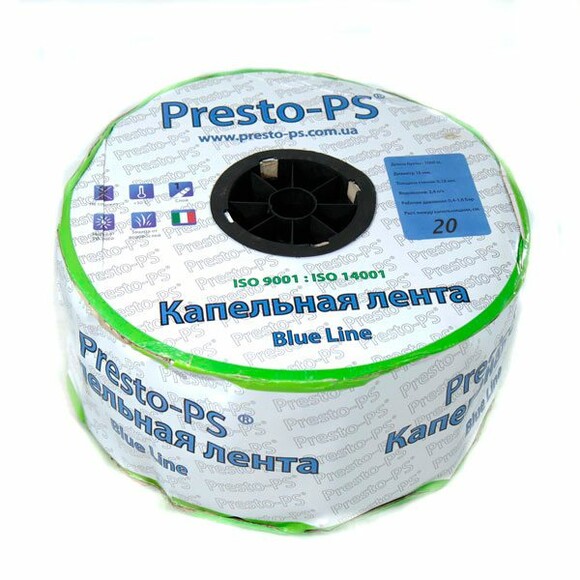 Щілинна крапельна стрічка PRESTO-PS BL-20-1000 Blue line 0,18 (2,4 л / ч) (20cм) 1000м