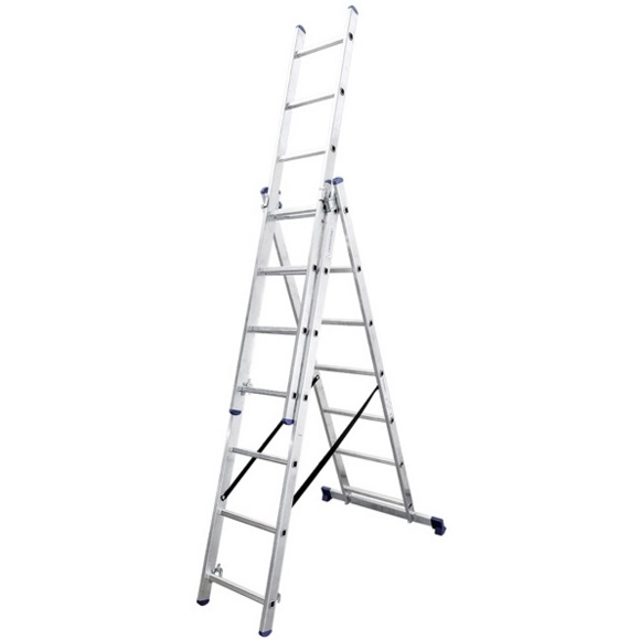 Трехсекционная алюминиевая лестница VIRASTAR Triomax Pro 3x7 ступеней (TS6107)