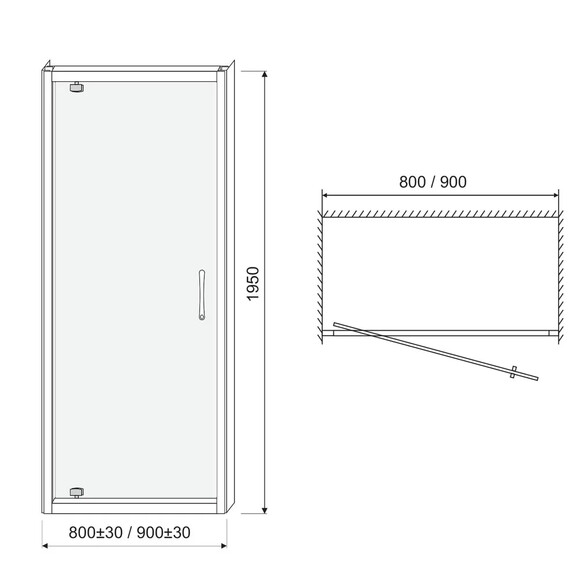 Душові двері EGER 90х195 см (599-150-90(h)) фото 6