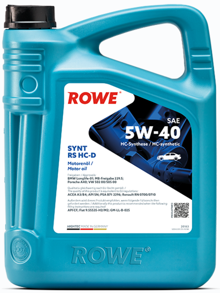 Моторна олива ROWE HighTec Synt RS HC-D SAE 5W-40, 4 л (20163-0040-99)