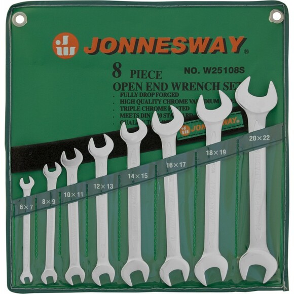 Набор ключей рожковых JONNESWAY W25108S (8 предметов) изображение 2