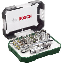 Набор бит Bosch Promobasket 27 шт. с трещеткой + угловая отвертка (2607017392)