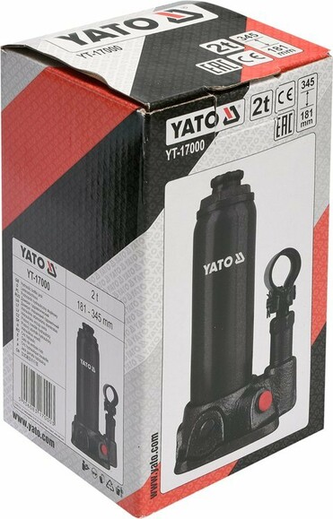 Домкрат гидравлический бутылочный Yato 2 т 181х345 мм (YT-17000) изображение 3