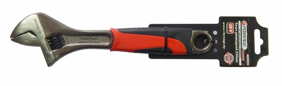 Ключ разводной Forsage с прорезиненной рукояткой 10"-250мм захват 30мм на пластиковом держателе F-649250AB
