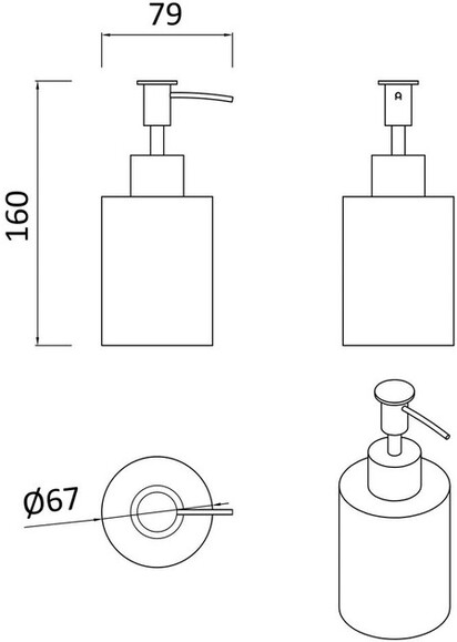 Дозатор для жидкого мыла RJ Lublin (RJAC023-02SS) изображение 2