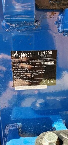Дровокол гидравлический Scheppach HL1200 изображение 3