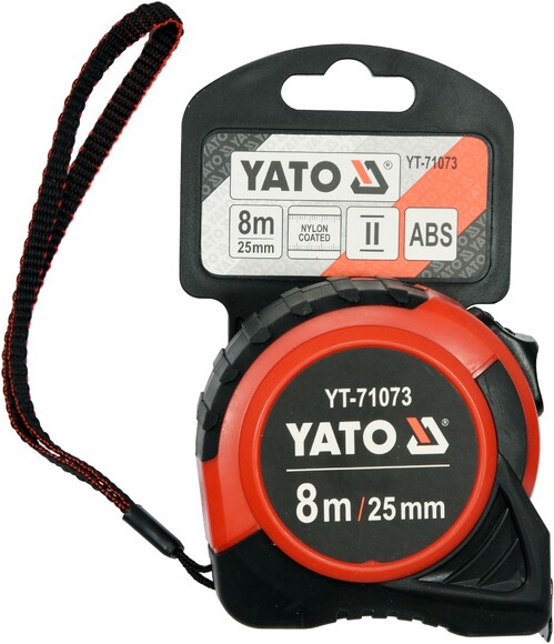 Рулетка Yato (YT-71073) 8 м x 25 мм, сталевий стрічкою, нейлоновим покриттям фото 3