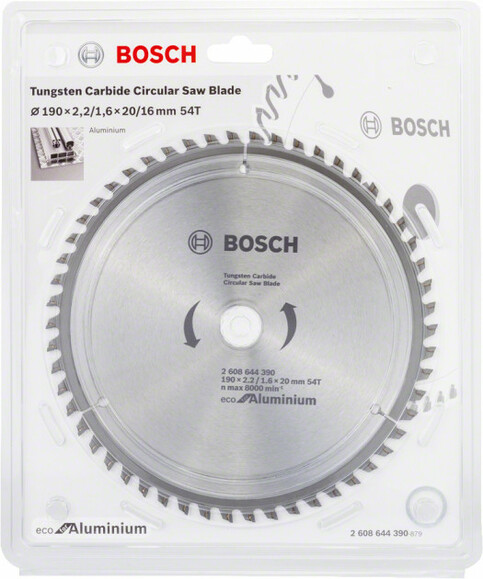 Пильний диск Bosch ECO ALU / Multi 190x20 / 16 54 зуб. (2608644390) фото 2