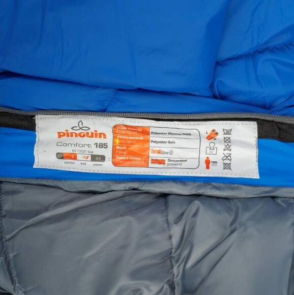 Спальний мішок Pinguin Comfort Thermicfiber 1855 Blue, Left Zip (PNG 400280) фото 8