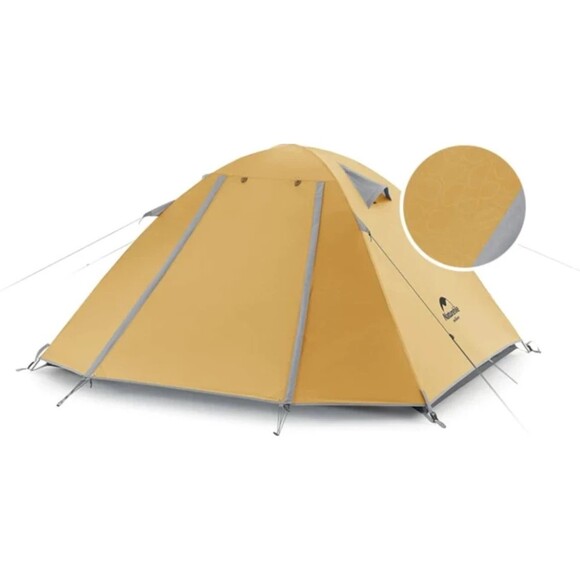 Палатка трехместная Naturehike P-Series NH18Z033-P 210T/65D (желтый) (6927595783658) изображение 2