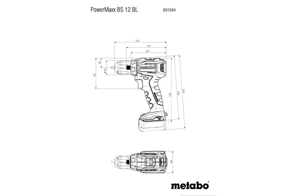 Аккумуляторный дрель-шуруповерт Metabo PowerMaxx SB 12 BL, без АКБ и ЗУ (601046850) изображение 2