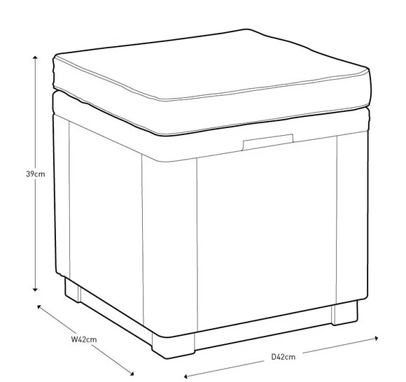 Пуф с подушкой Keter Cube With Cushion (213785) изображение 5