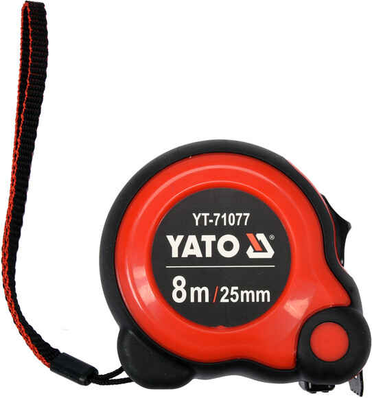Рулетка Yato (YT-71077) 8 м x 25 мм, стальной лентой, нейлоновым покрытием, двойной блокировкой изображение 2