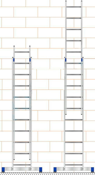 Алюминиевая двухсекционная лестница Техпром 5214 2х14 изображение 3