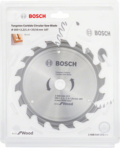 Пильний диск Bosch ECO WO 160x20 /16 18 зуб. (2608644372) фото 2