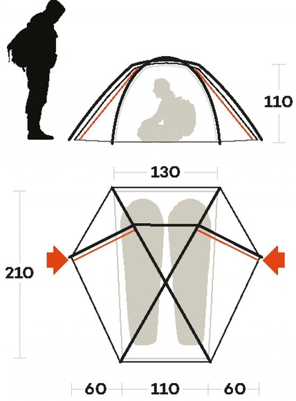 Палатка Ferrino Force 2 Light Grey (91135LIIFR) изображение 2