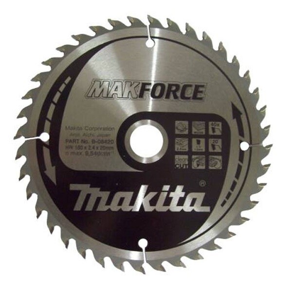 

Пильный диск Makita MAKForce по дереву 160x20мм 40Т (B-08420)