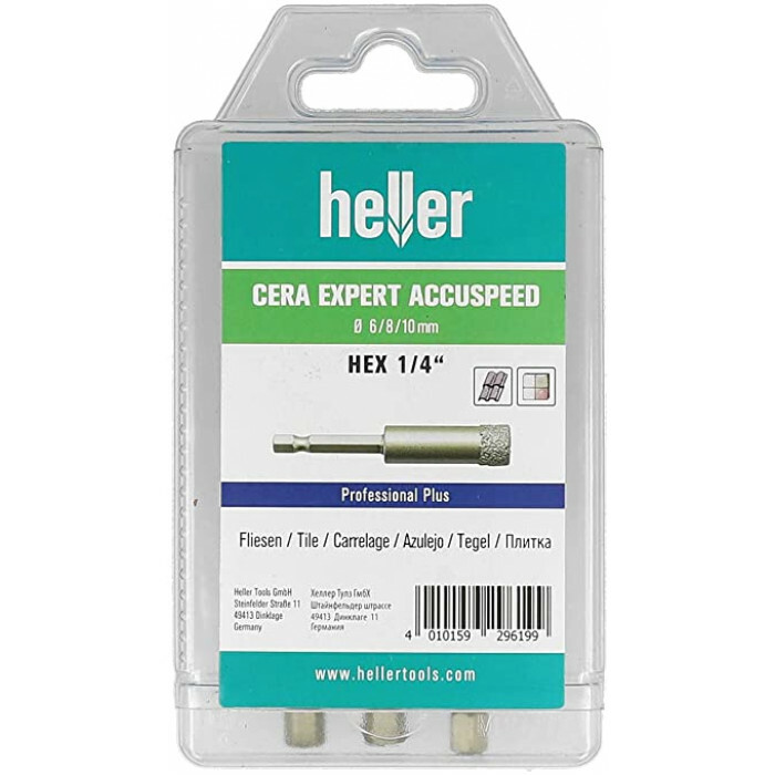 

Набор алмазных сверл Heller Cera Expert Accu-Speed 3шт (29619)