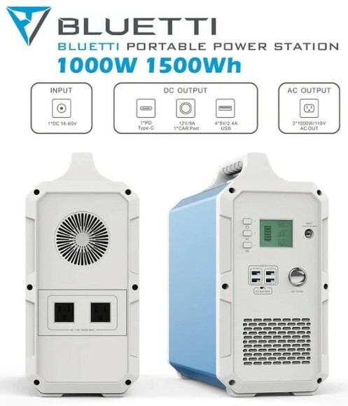 Зарядная станция Bluetti EB150 Blue (1500 Вт·ч / 1000 Вт) изображение 4