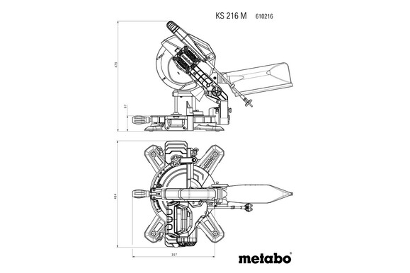 Торцовочная пила сетевая Metabo KS 216 M (610216000) изображение 11