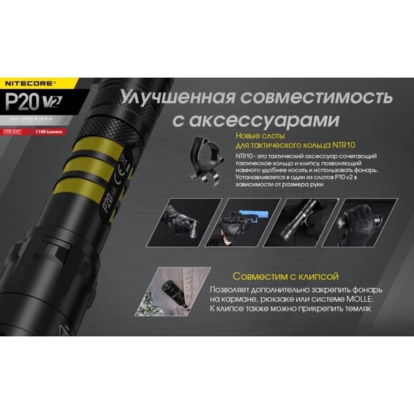 Тактический фонарь Nitecore P20 v2 (6-1119_V2) изображение 14