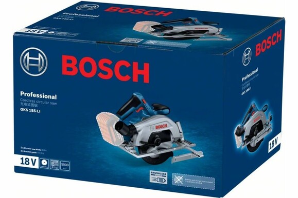 Акумуляторна дискова пилка Bosch GKS 185-LI Solo (06016C1221) (без АКБ та ЗП) фото 4