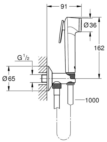 Набор для гигиенического душа Grohe Tempesta-F Trigger Spray 30 (26358000) (CV032470) изображение 2