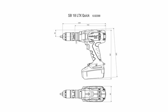 Аккумуляторный ударный дрель-шуруповерт Metabo SB 18 LTX Quick (602200890) (без аккумулятора и ЗУ) изображение 6