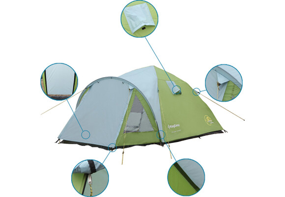 Палатка KingCamp Holiday 3 Easy (KT3027) Grey/Green изображение 4