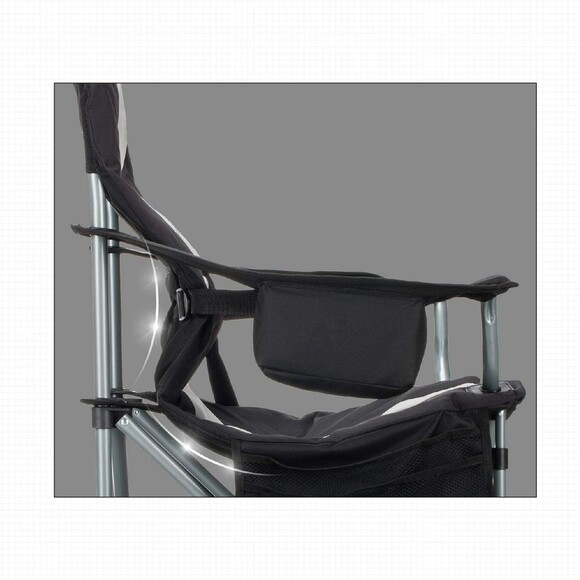 Раскладное кресло KingCamp Deluxe Hard Arms Chair Black/Mid Grey (KC3888 BLACK/MID GREY) изображение 6