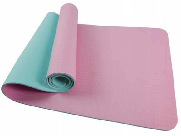 Килимок для йоги та фітнесу SportVida Pink/Sky Blue TPE 6 мм (SV-HK0227)