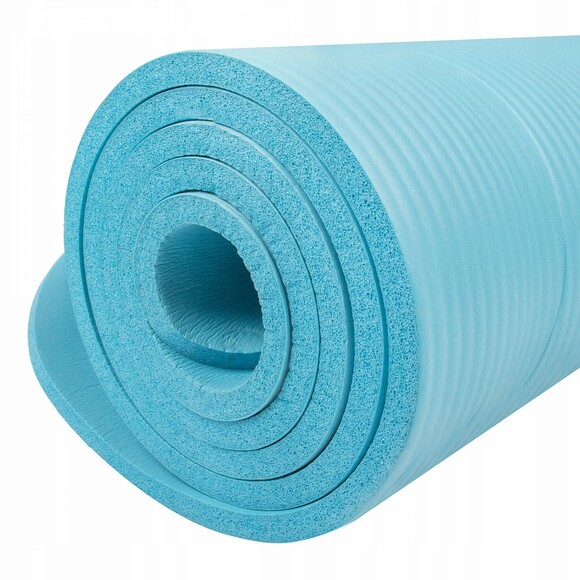 Килимок для йоги та фітнесу Springos NBR Sky Blue 1 см (YG0033) фото 4