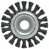 Щетка Lessmann дисковая для сварщиков 125х6х22.2мм скрученная жгутами стальная проволока 0.5мм 40Z 12500 об/хв (4732B1KB)