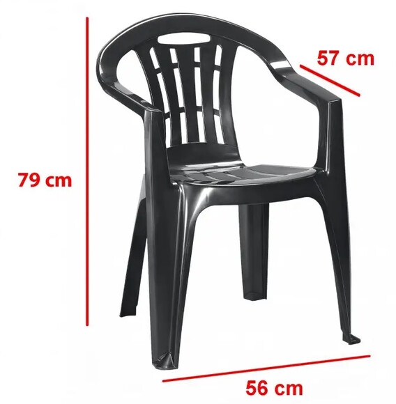 Кресло пластиковое для сада Keter Mallorca, графит (220594) изображение 2