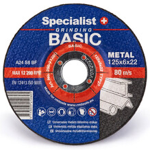 Диск шліфувальний по металу Specialist+ BASIC 125x6.4x22 мм (250-21260)