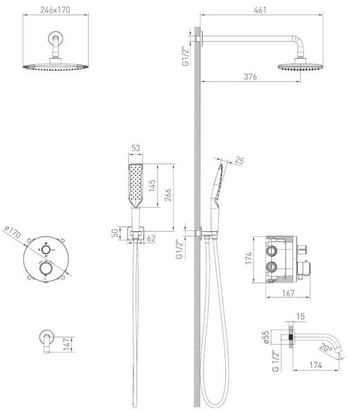 Душевая система VOLLE SISTEMA P 1584.091001 (83596) изображение 2