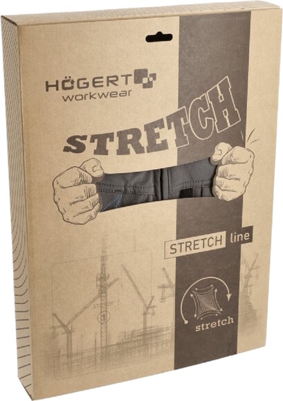 Куртка рабочая HOEGERT TAUBER 4-way stretch, темно-серая (HT5K811-XL) изображение 11