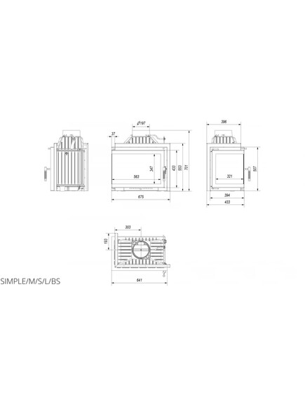 Каминная топка Kratki SIMPLE M/S 8 (SIMPLE/M/S/L/BS) изображение 6