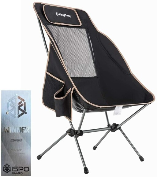 Раскладное кресло KingCamp High-backed Folding Chair Black (KC3950 Black) изображение 2