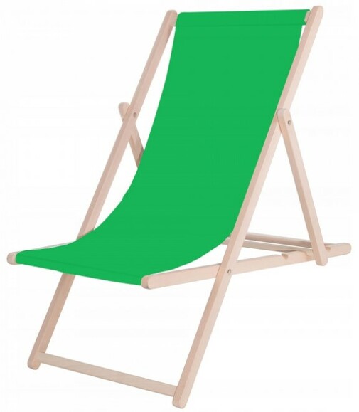 Шезлонг (крісло-лежак) дерев'яний для пляжу, тераси та саду Springos (DC0001 GREEN)