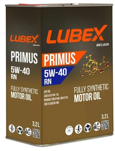 Моторное масло LUBEX PRIMUS RN 5W40, 3.2 л (61760)