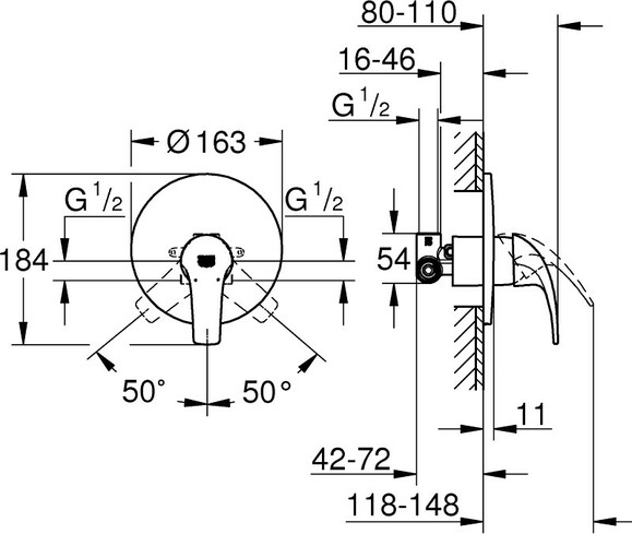 Змішувач для душу Grohe Start Curve (81567) (29114000) фото 2