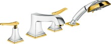 Змішувач для ванни HANSGROHE Metropol Classic, кріплення на край, хром із золотом (31441090)
