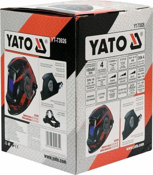 Маска сварщика Yato 100х60 мм (YT-73926) изображение 5