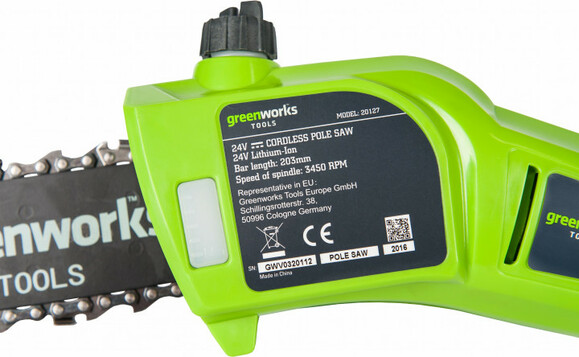 Высоторез-сучкорез аккумуляторный Greenworks G24PS20 (2000107) (без аккумулятора и ЗУ) изображение 4