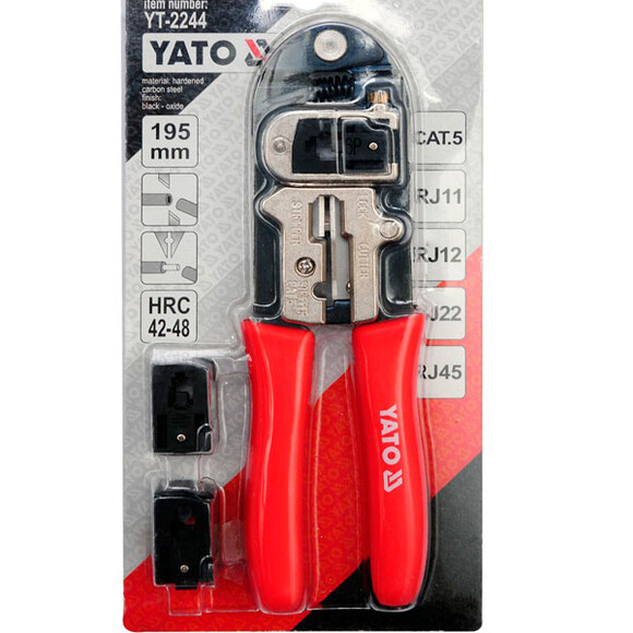 Клещи для обжима и зачистки проводов Yato 195 мм (YT-2244) изображение 2