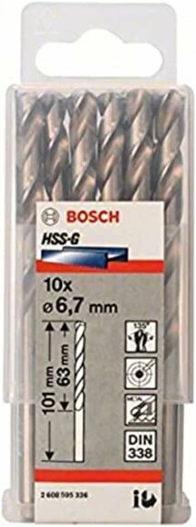 Сверло по металлу Bosch HSS-G 6.7х101 мм, 10 шт. (2608595336) изображение 2